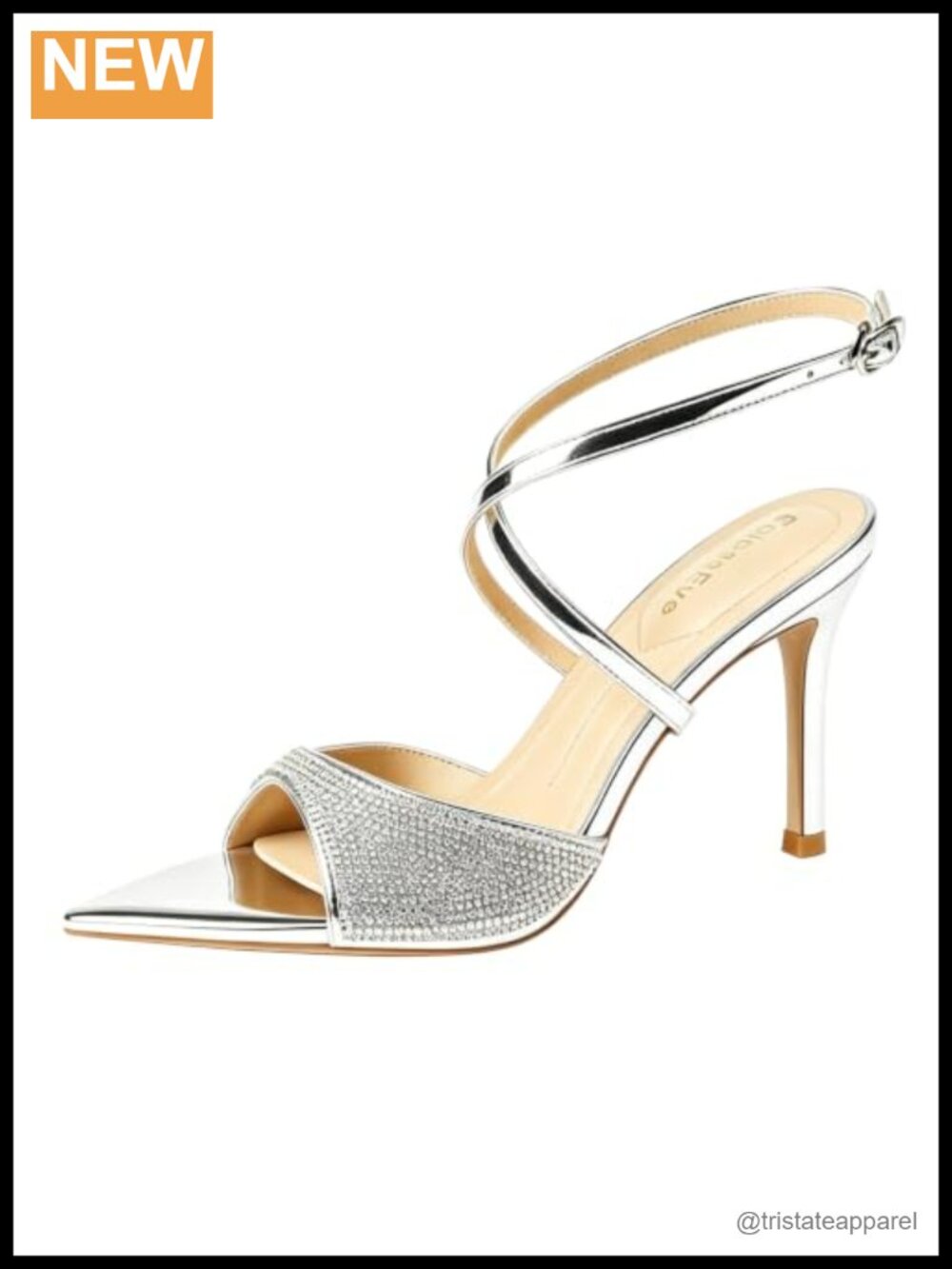 Rhinestone Open Toe Ankle Strap Stiletto Heeled Sandals